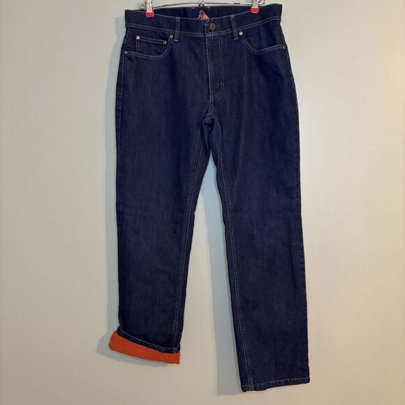 LL Bean Men’s 32x30 BeanFlex Fleece-Lined Classic Fit Jeans Straight Blue 298065 - Picture 3 of 9